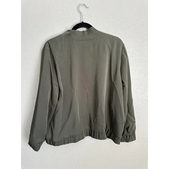 Chico's Embroidered Limited Bomber Jacket Size 3 XL Grape Leaf Sequins Full Zip - Picture 2 of 7